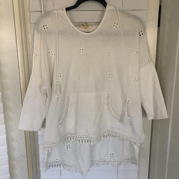 Anthropologie Eyelet Hoodie - Picture 3 of 4